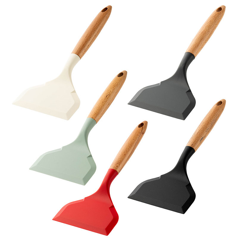 Okonomiyaki Spatula - 1Pc シリコーンパンケーキスパチュラワイドパンケーキスパチュラノンスティックフライドシャベル魚スパチュラターナー卵魚ピザステーキ JT597