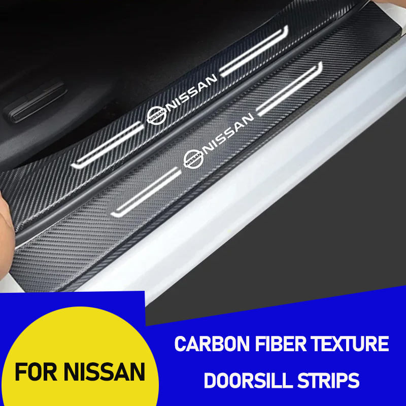Crepe Pan Carbon - カーボンファイバー日産シルプレート車の敷居保護ステッカー N7 ジューク GTR パトロール エクストレイル