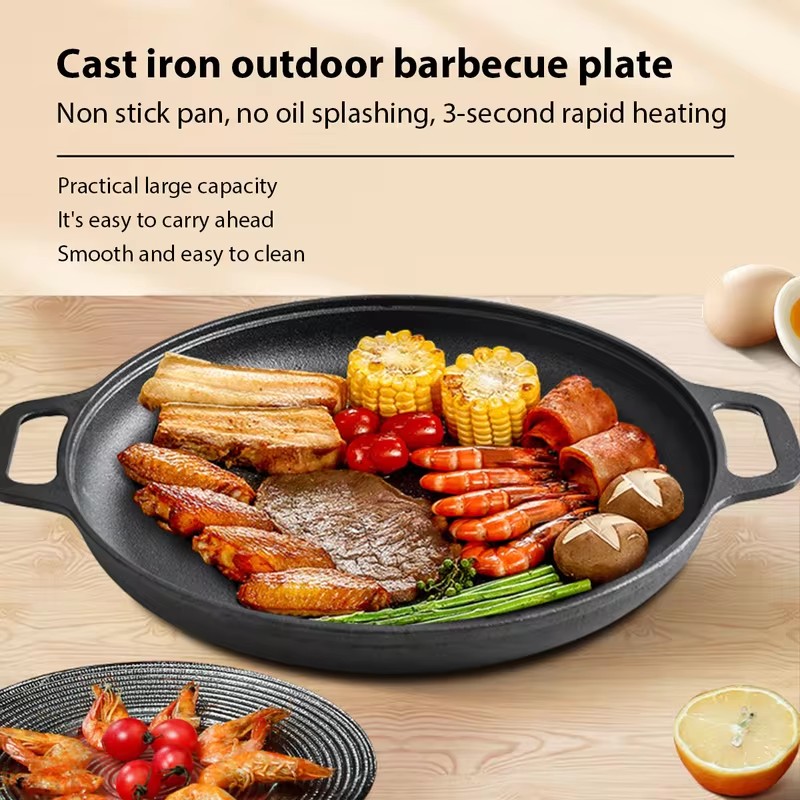 頑丈な鋳鉄製フライパン、ノンスティック加工、ステーキ、卵、パ - Cast Iron Corn のレビューと価格