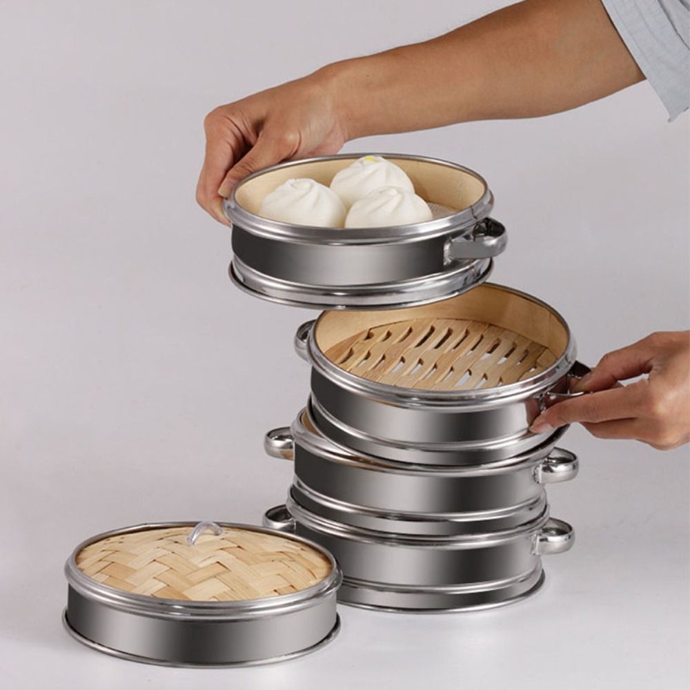 ラウンド点心調理ツールステンレス鋼餃子蒸しグリッド蒸しラック - Bao Steamer Bamboo のレビューと価格
