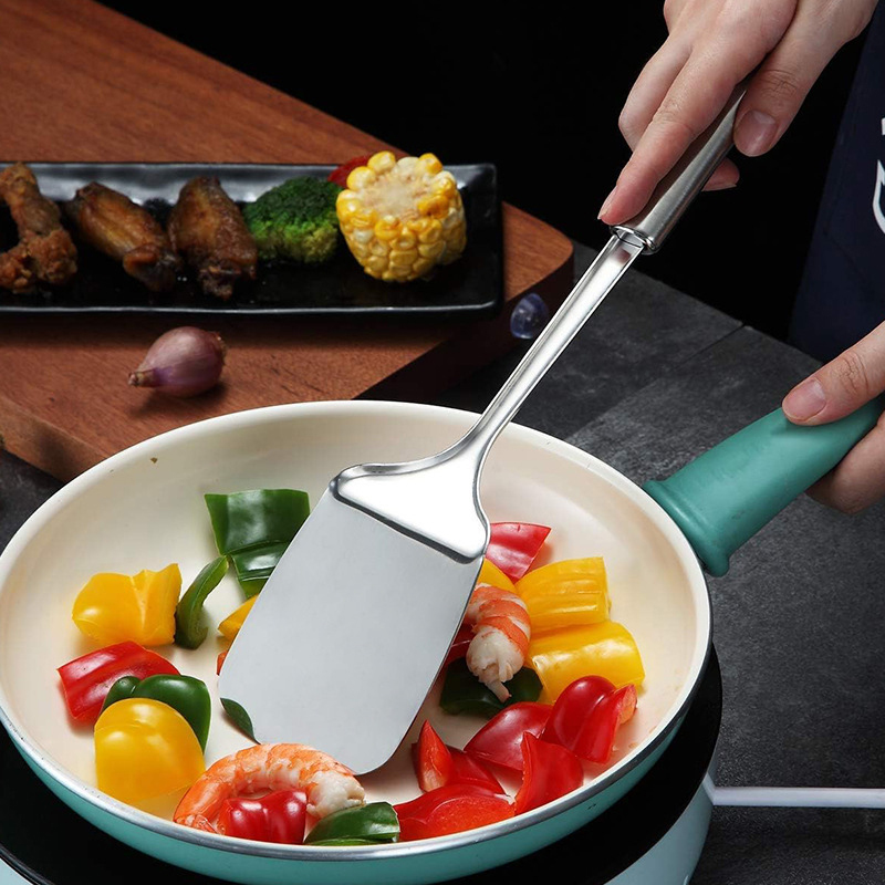 ステンレス製ターナー ロングハンドル スロット付きシャベル  - Okonomiyaki Spatula のレビューと価格